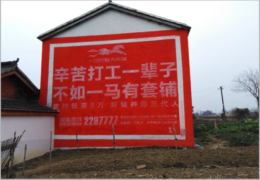 安乡一马光彩墙体广告