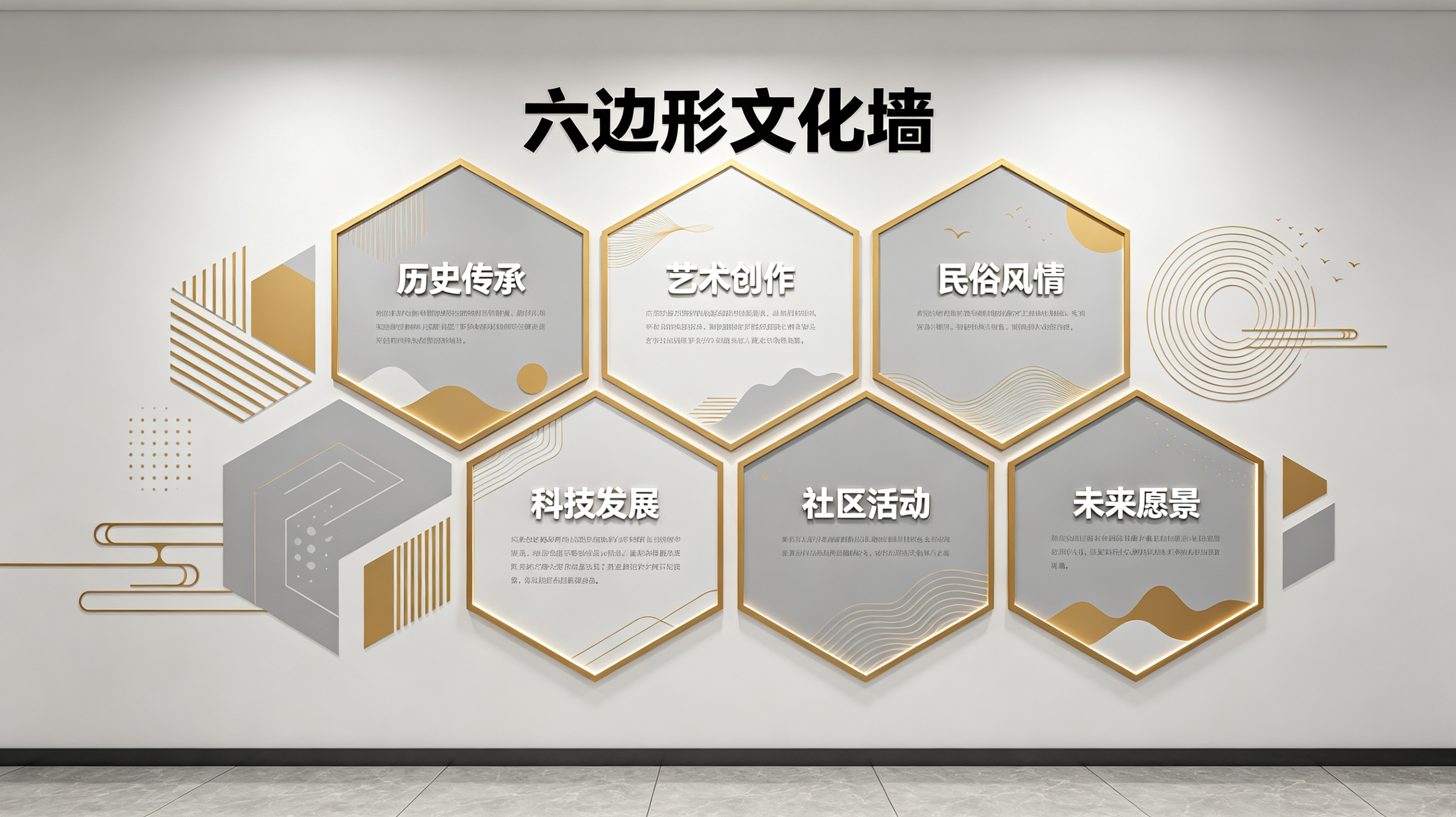 安乡企业文化墙 | 六边形信息美学